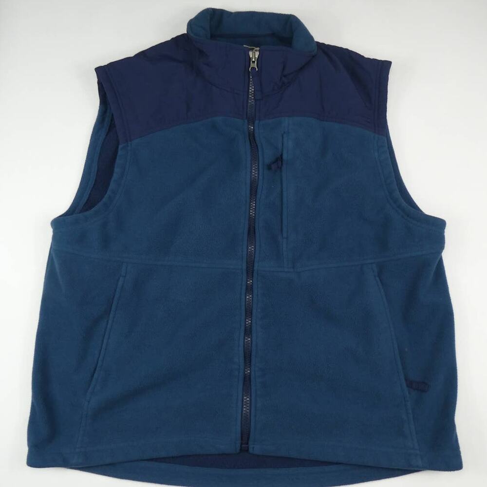 Duluth Trading Company full zip fleece vest, navy blue, XL